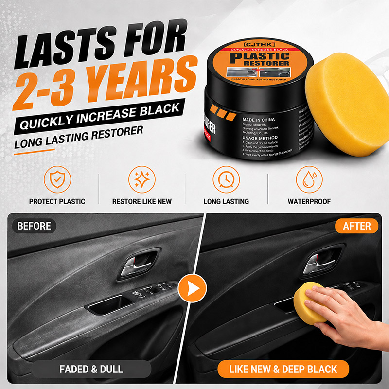 Leather Cleaner Interior - Auto-Kunststoff-Restaurator, wieder zum Schwarz, glänzend, Auto-Innenraum-Leder-